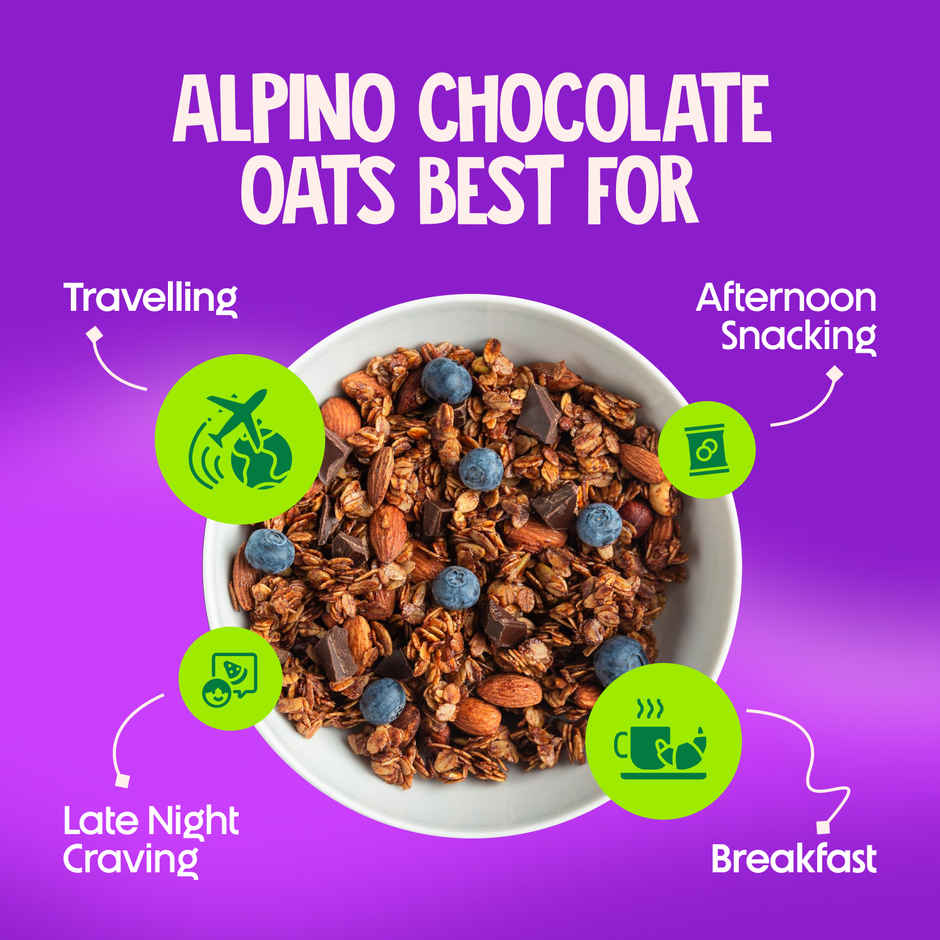 Alpino 22g High Protein Super Oats Chocolate with Almonds & Raisins | No Added Sugar & Salt