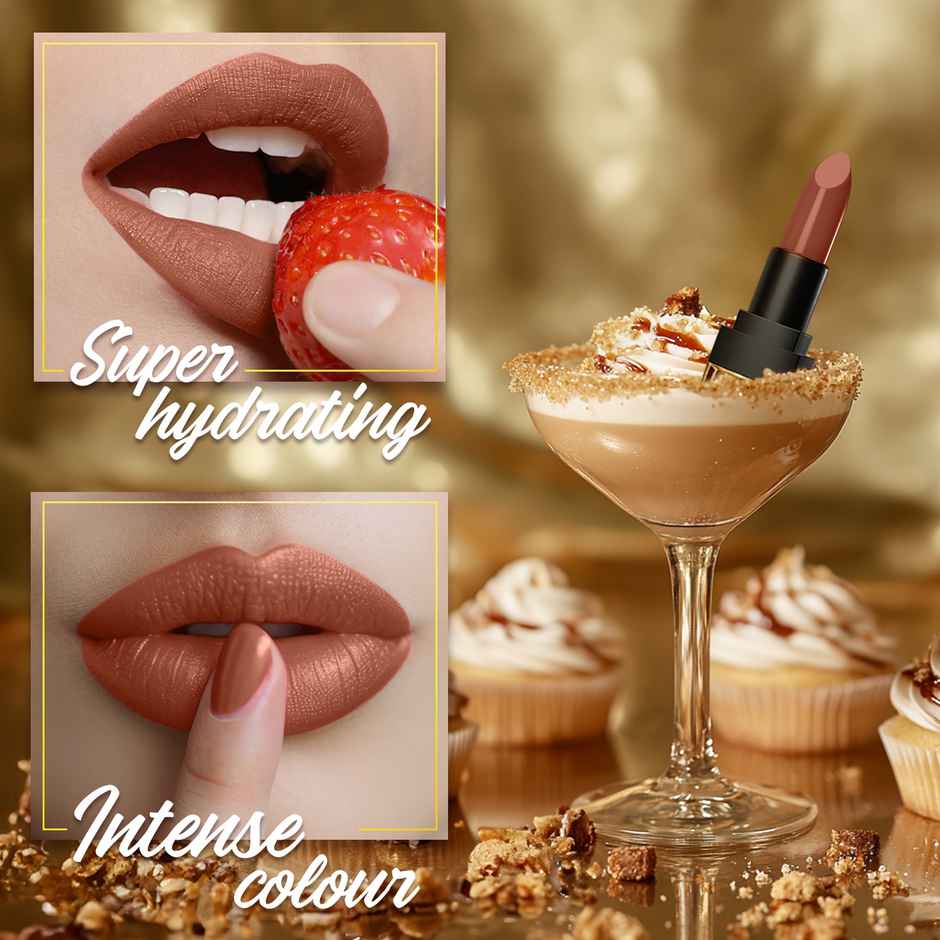 Faces Canada Comfy Matte Velvet Touch Lipstick - Toffee Drizzle 08,4.2 g | 8Hr Stay | Intense Color