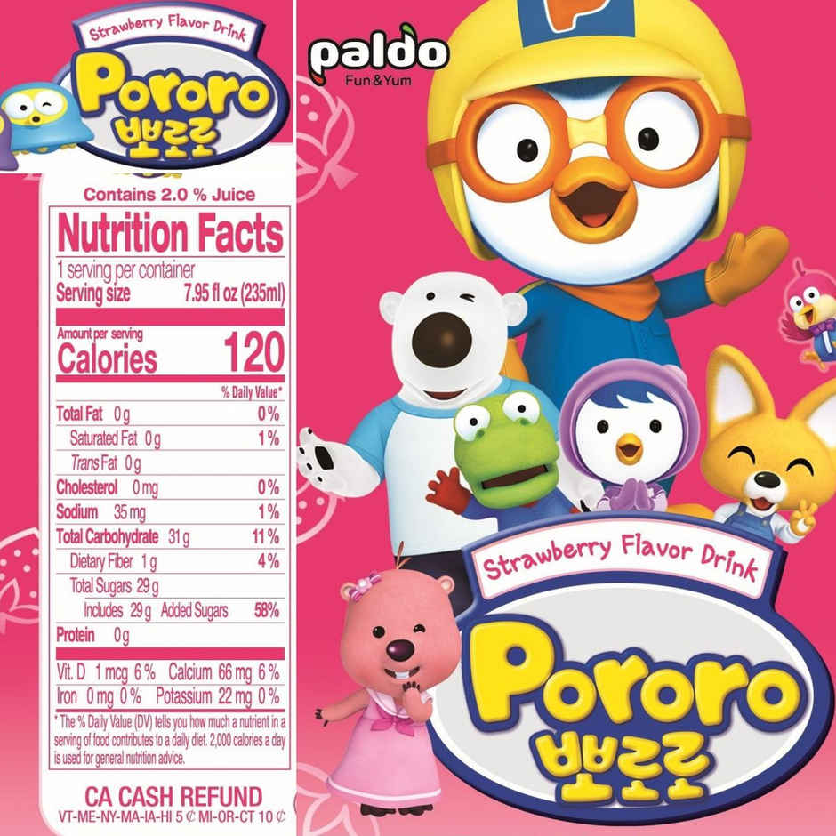 Paldo Bibimmen Spicy Korean Cold Noodles  (Pack Of 5)(650gms) & Pororo Korean Drink Strawberry Flavor(235ml) Combo