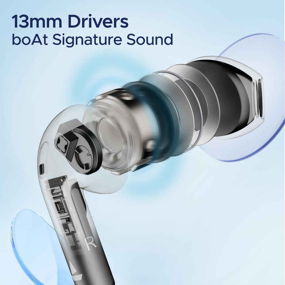 boAt Airdopes Joy in Ear Headphone, 35Hrs Playback, 13mm Drivers, ENx Tech, Beast Mode | Jet Black