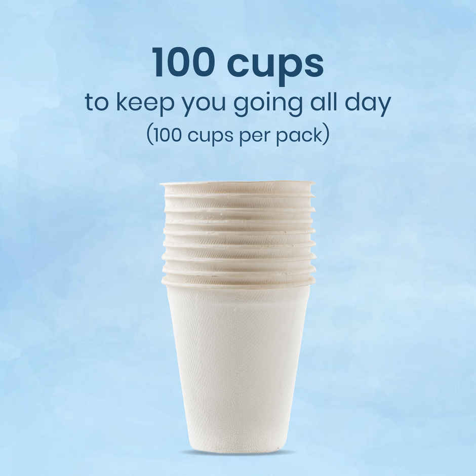 Origami Disposable Paper Cups Plain 150 ML - 100 Count