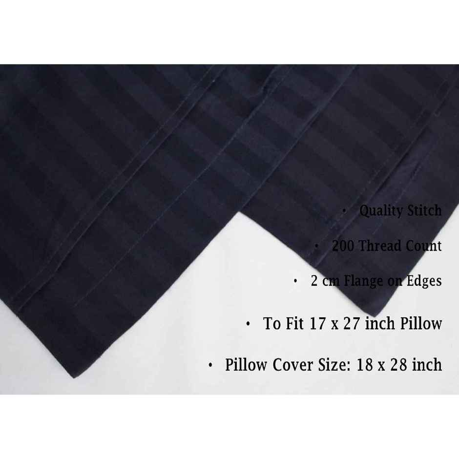 Elegant Weavers Striped Pillow Cover Solid Blue - Pack Of 2