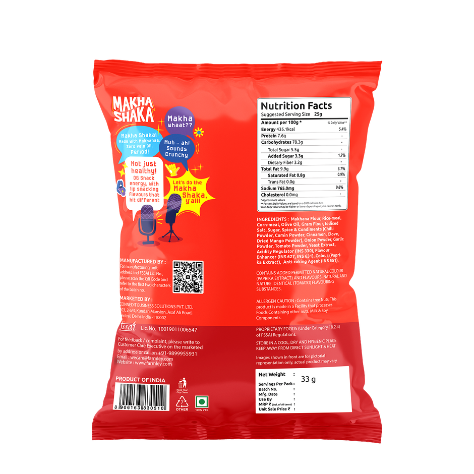 Farmley Makha Shaka-  Tomato Stix | Made With Makhana  Healthy Munchies