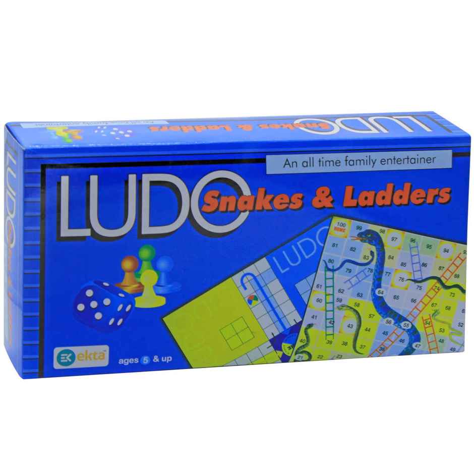 Ekta Royal Ludo & Snakes Junior Board Game, Classic Strategy Game for All Ages