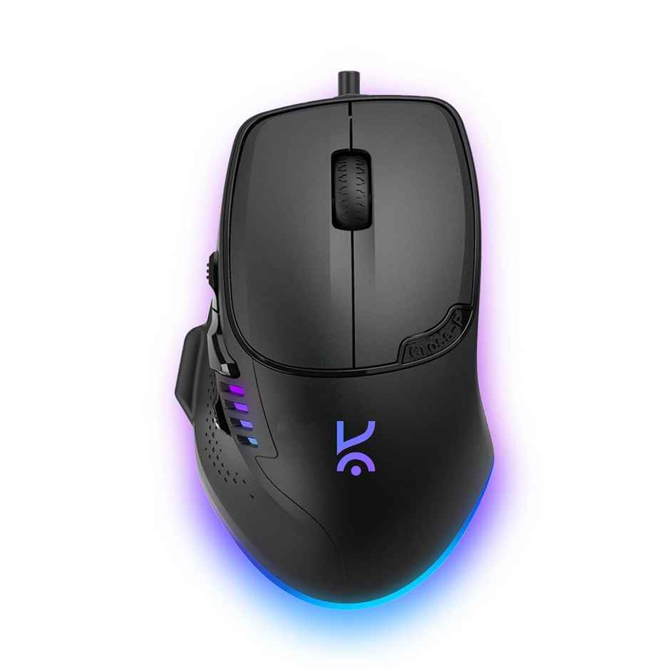 Kreo Hawk Gaming Mouse With Programmable Buttons & Rgb Lighting, Top Sensor, Adjustable Dpi (Black)