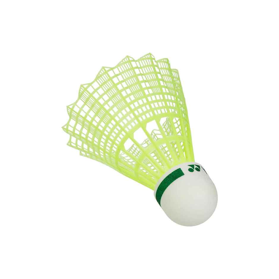 Yonex Mavis 10 Nylon Shuttlecock, Yellow, Pack of 6 (Green Cap)