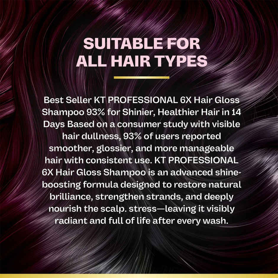 KT Professional 6X Hair Gloss Shampoo Pro-Vitamin Enriched
