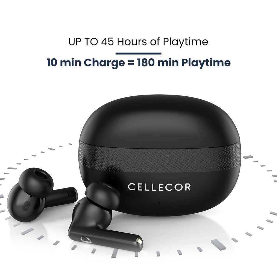 Cellecor Bropods C105 Tune Tws Noise Cancellation 50ms Low Latency Fast Charging - Type-c - Black