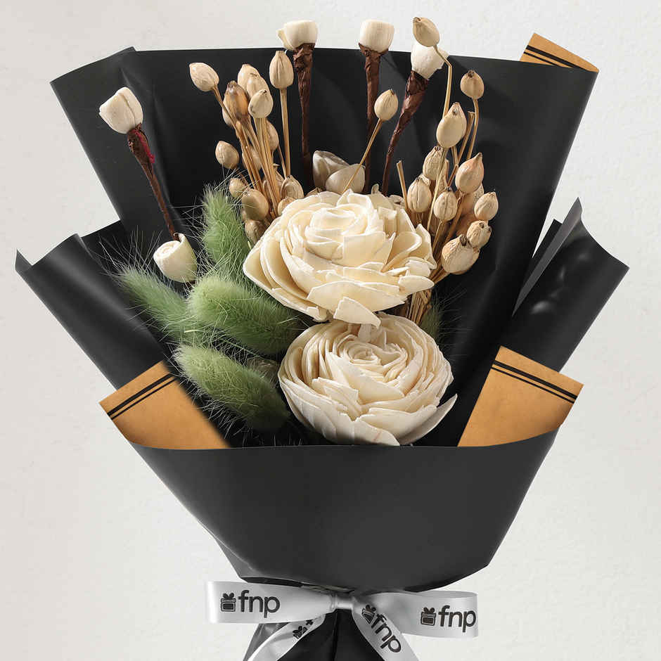 Nature's Grace Shola Pith Flower Bouquet | Gift Set | FNP