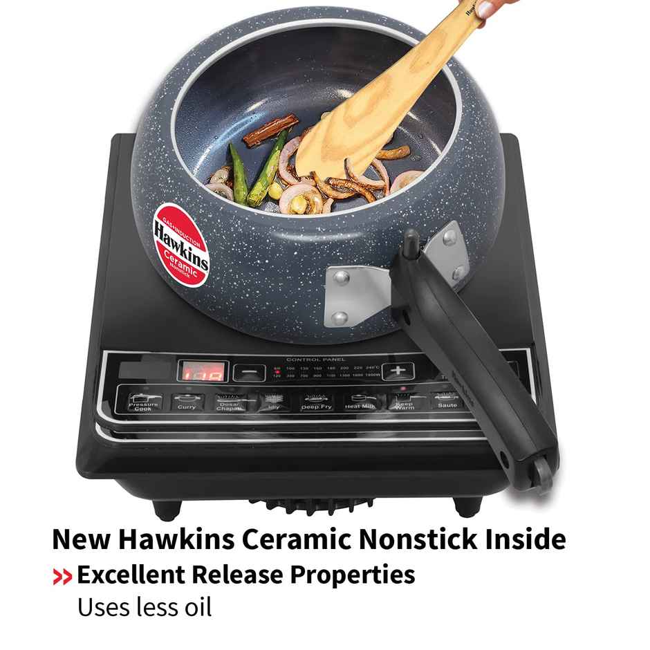 Hawkins 2 Litre Ceramic Nonstick Induction Inner Lid Cooker, Granite Contura Blue (Icc20)