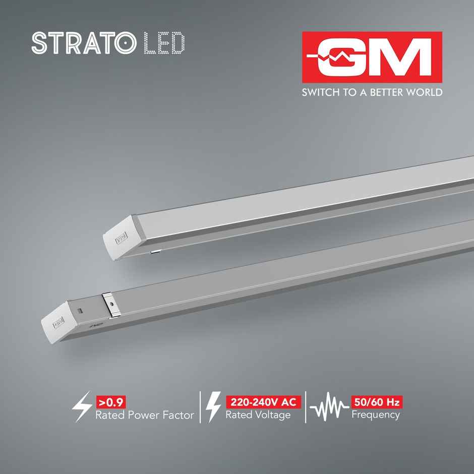 Gm Strato 22 Watt Led Batten Tube Light, 100 Lumens Per Watt, 6500K, Long Life