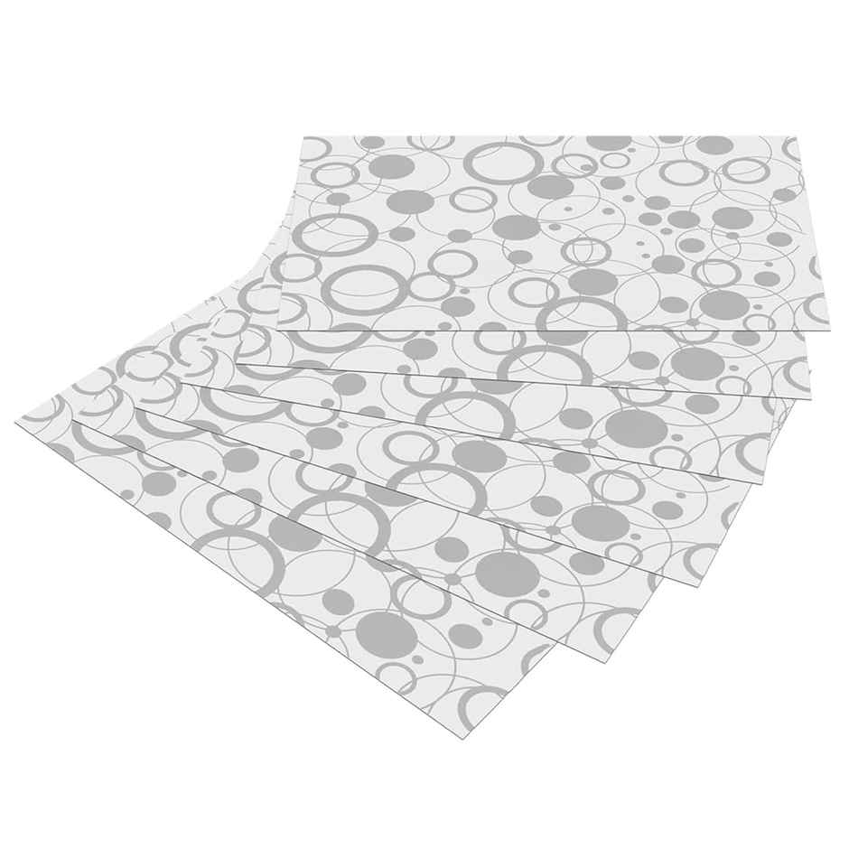 Kuber Industries Pack of 6 PVC Circle Design Multipurpose Refrigerator Drawer Mat (White)