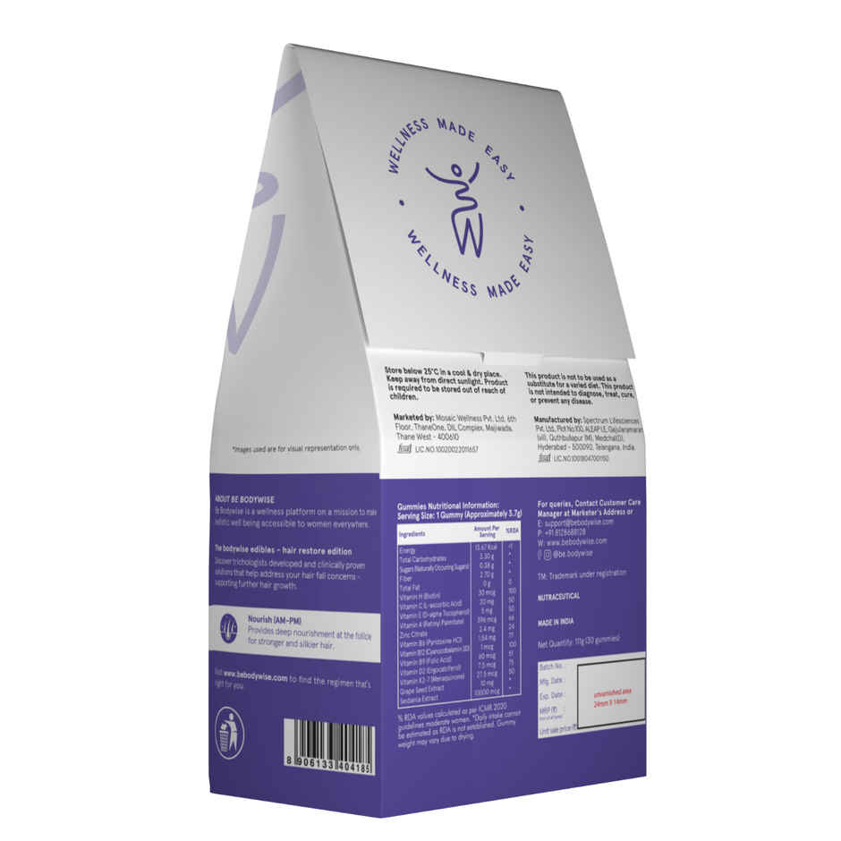 Be Bodywise 30 mcg Biotin Hair Gummies | Stronger Hair & Nails