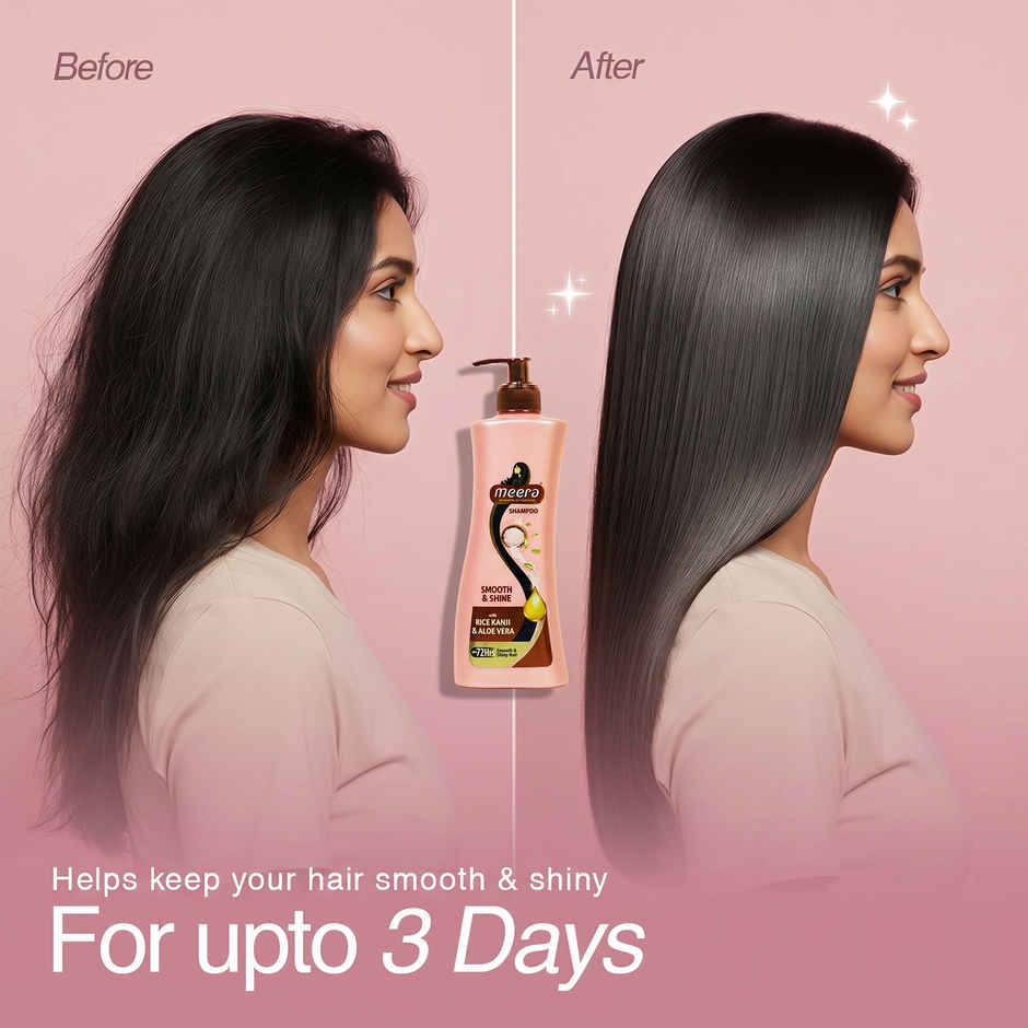 Meera Smooth & Shine Shampoo, Rice Kanji & Aloe Vera, 72H Smooth Hair