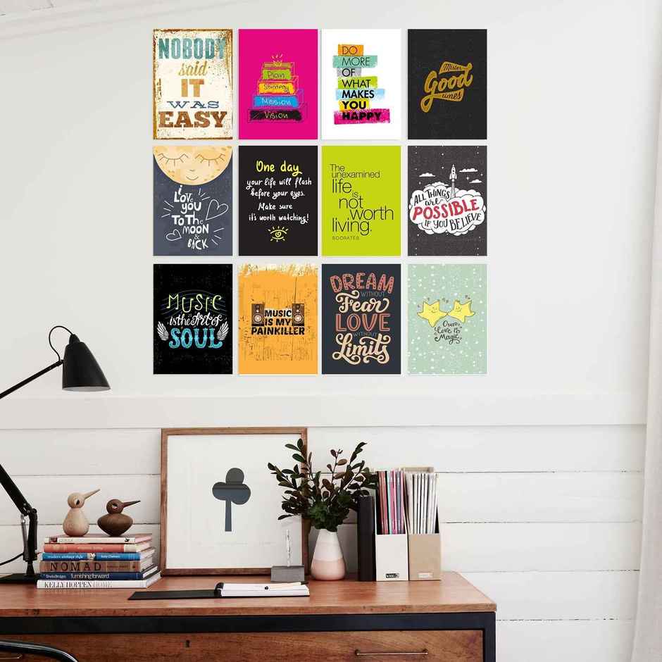 Paper Plane Design Motivational Wall Posters | Set of 12 | (29 cm x 21 cm) D26