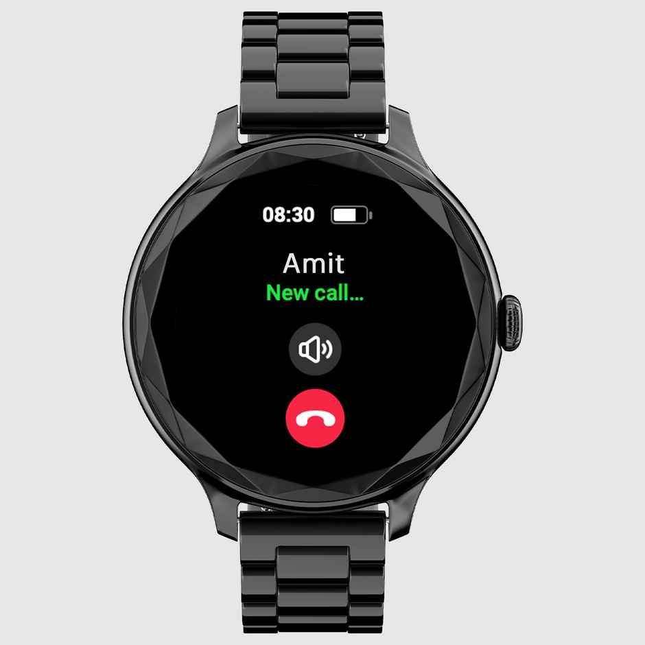 Noise Grace Women's Collection 1.1 AMOLED Display with Diamond Cut Metal Dial - Jet Black