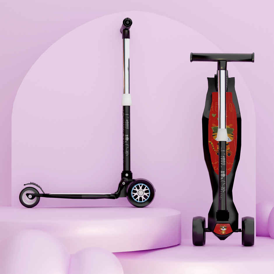 Little Olive Tikes Adjustable Scooter with Wide Brakes, Foldable, for Kids (3-7 Years, Black)