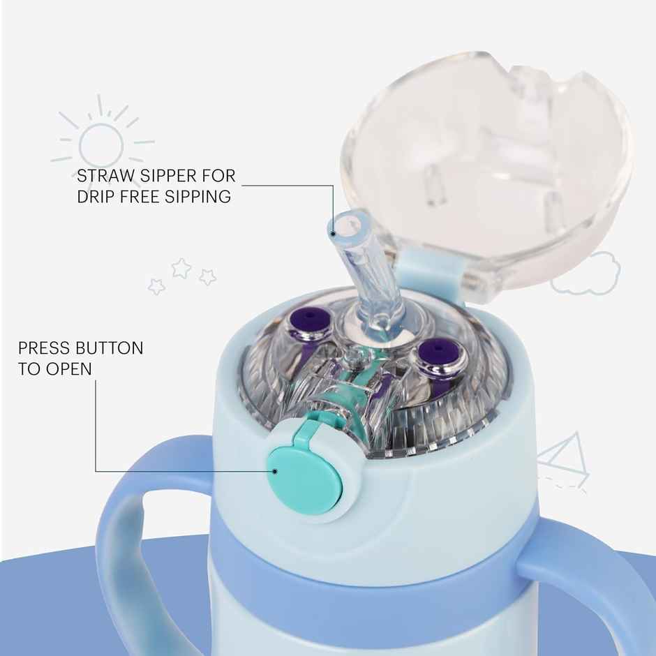 Cello Doodle Kids Flask | 329 ml | Leak-Proof | Turquoise