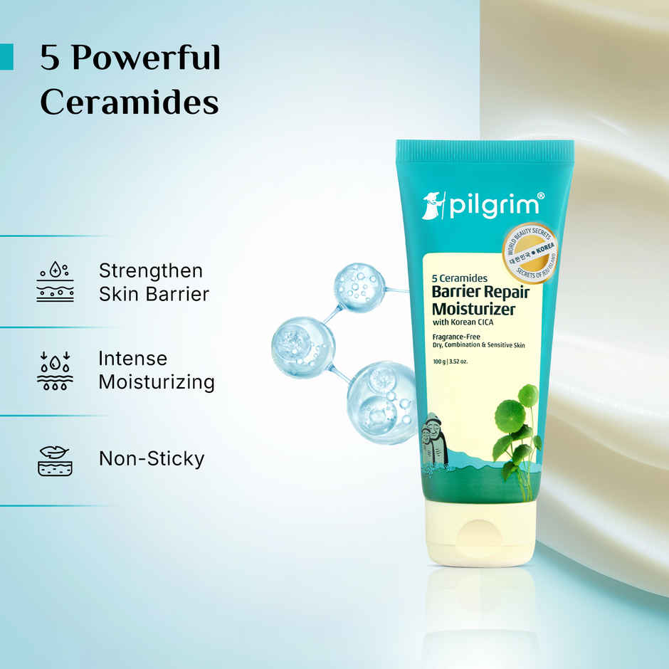 Pilgrim 5 Ceramides Barrier Repair Moisturizer With Korean Cica Lightweight & Non-sticky