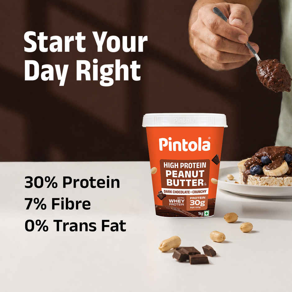 Pintola Crunchy High Protein Peanut Butter Dark Chocolate