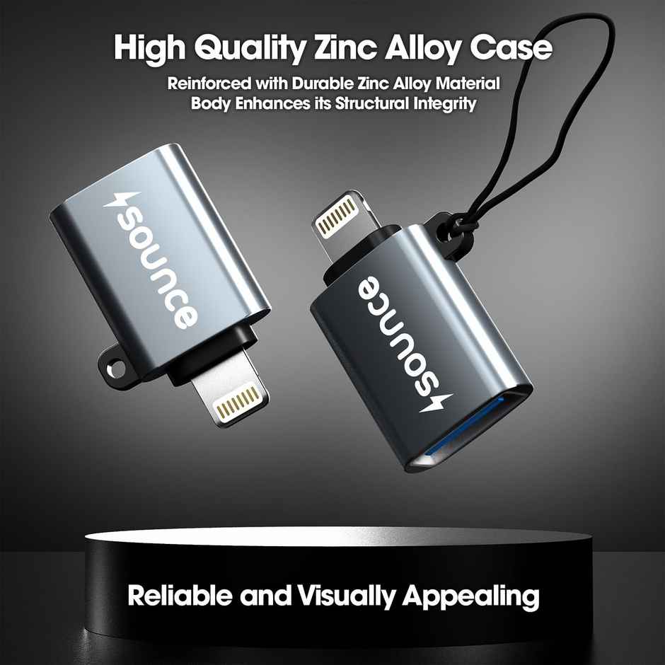 Sounce USB OTG for iPhone-iPad | Lightning OTG Pendrive Connector Compatible with Only iOS Devices | Does Not Support Type-C Devices