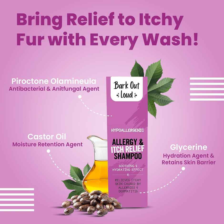 Bark Out Loud Hypoallergenic Allergy & Itch Relief Shampoo for Cats & Dogs