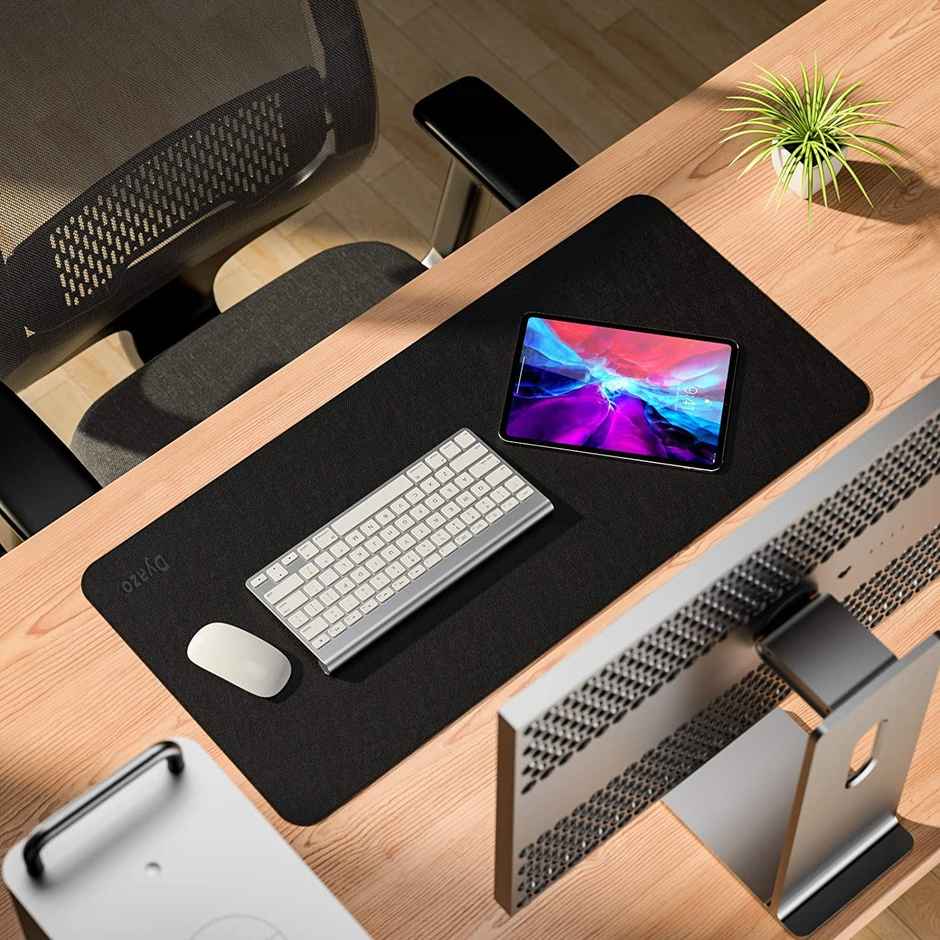 Dyazo PU Leather Desk Mat - Anti-Slip | Waterproof - Black & Red - 35 Inch x 17.7 Inch