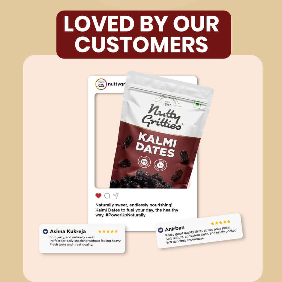 Nutty Gritties Premium Kalmi Dates | High Fibre