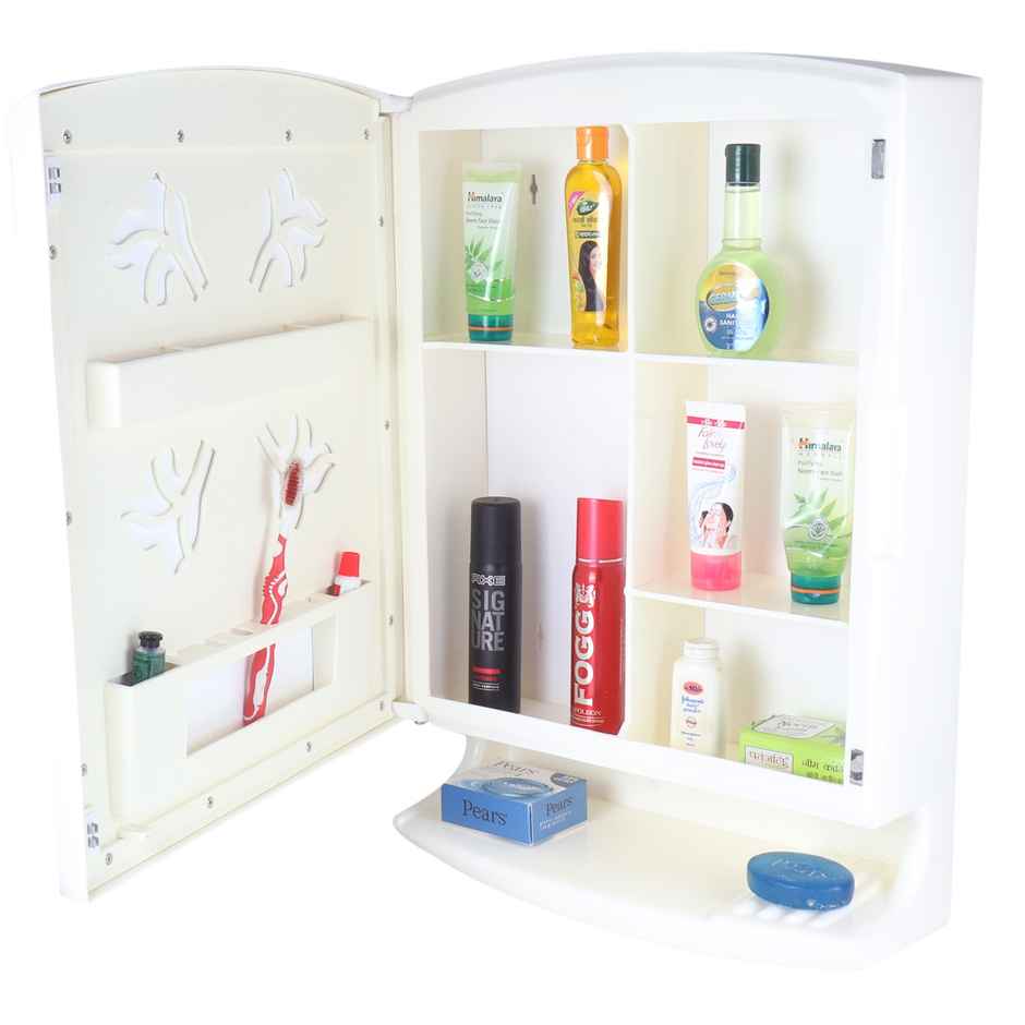 Cipla Plast Pride Plastic Bathroom Mirror Cabinet Ivory