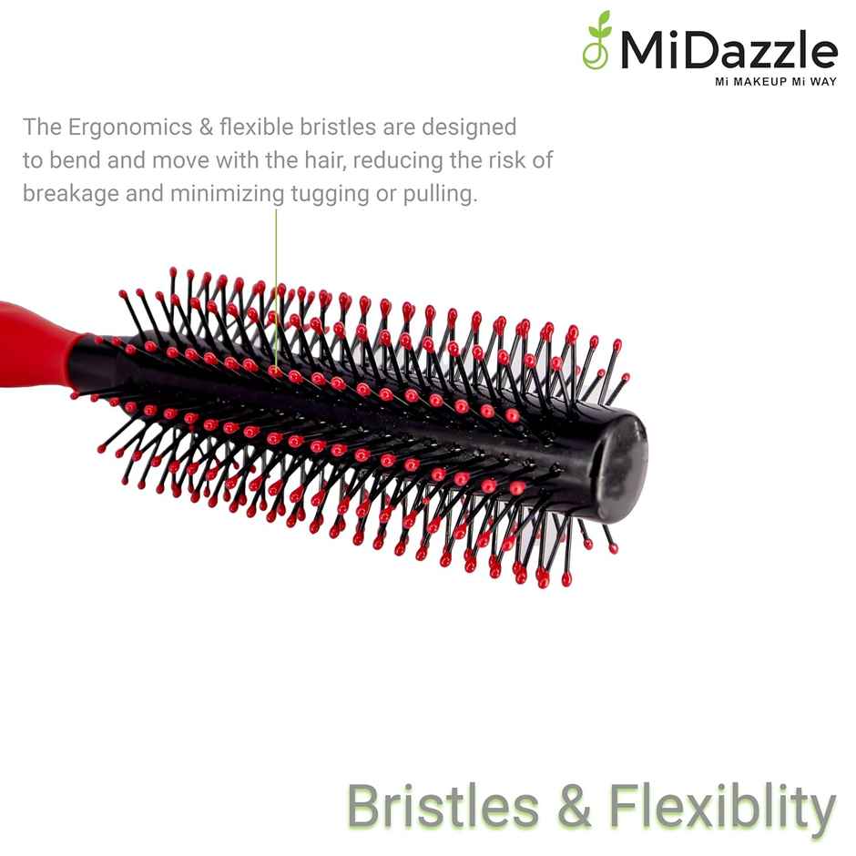 Midazzle Premium Round Red & Black Hair Brush M199 Mihb0033