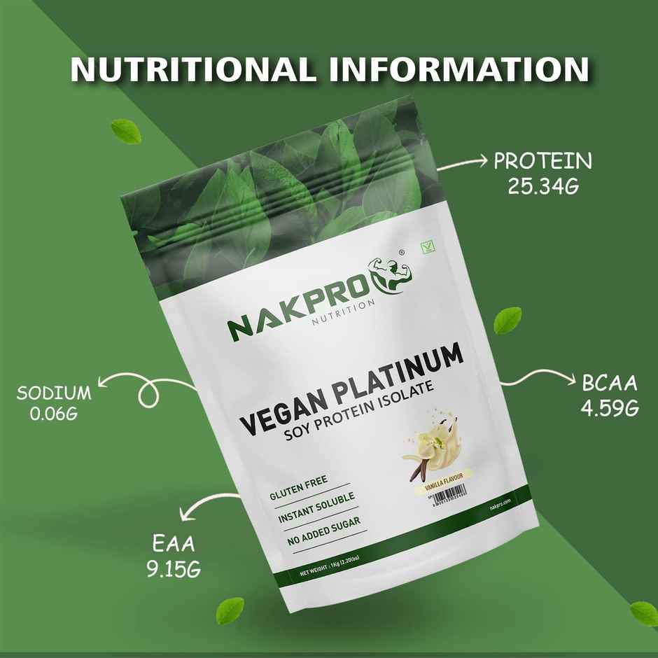 Nakpro Complete Soy Protein Isolate Vanilla - 25.3G Protein 4.6G Bcaa
