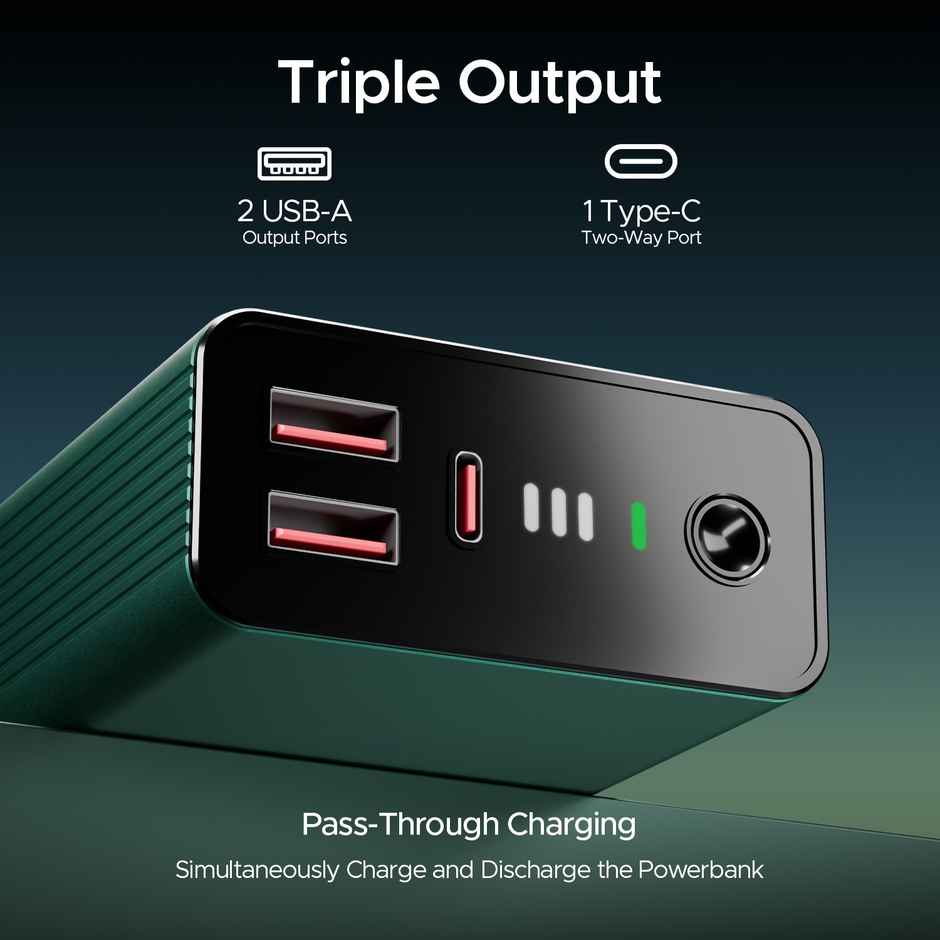 boAt 20000 mAh Power Bank w/ 2-Way 22.5W Fast Charging & Smart IC Protection - PB400 Pro (Emerald Green)