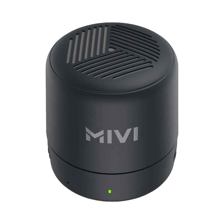 Mivi Play 5 Watt Bluetooth Speaker with 12 Hours Playtime. Wireless Speaker Made in India with Exceptional Sound Quality, Portable and Built in Mic-Black