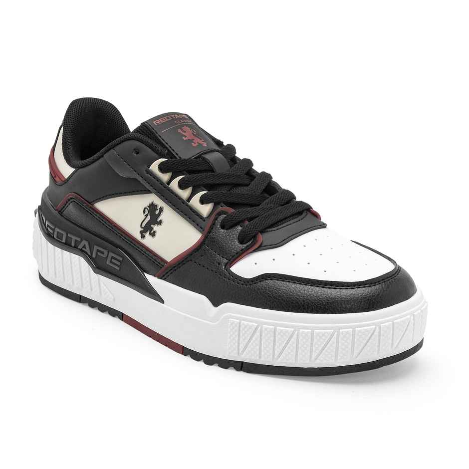 Red Tape Casual Sneaker Shoes For Men | Arch Support And Shock Absorption | Beige-Black | Size 8