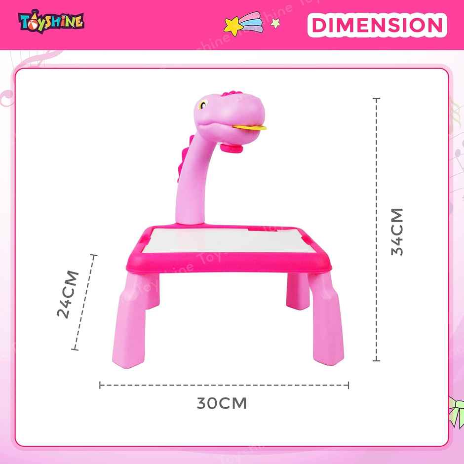 Toyshine Dino Theme Smart Projection Drawing Board With Music Include Art Supplies