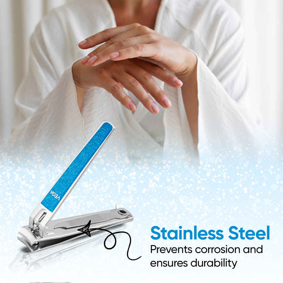 VEGA Large Nail Clipper, Glitter, Colour May Vary, (LNC-02)