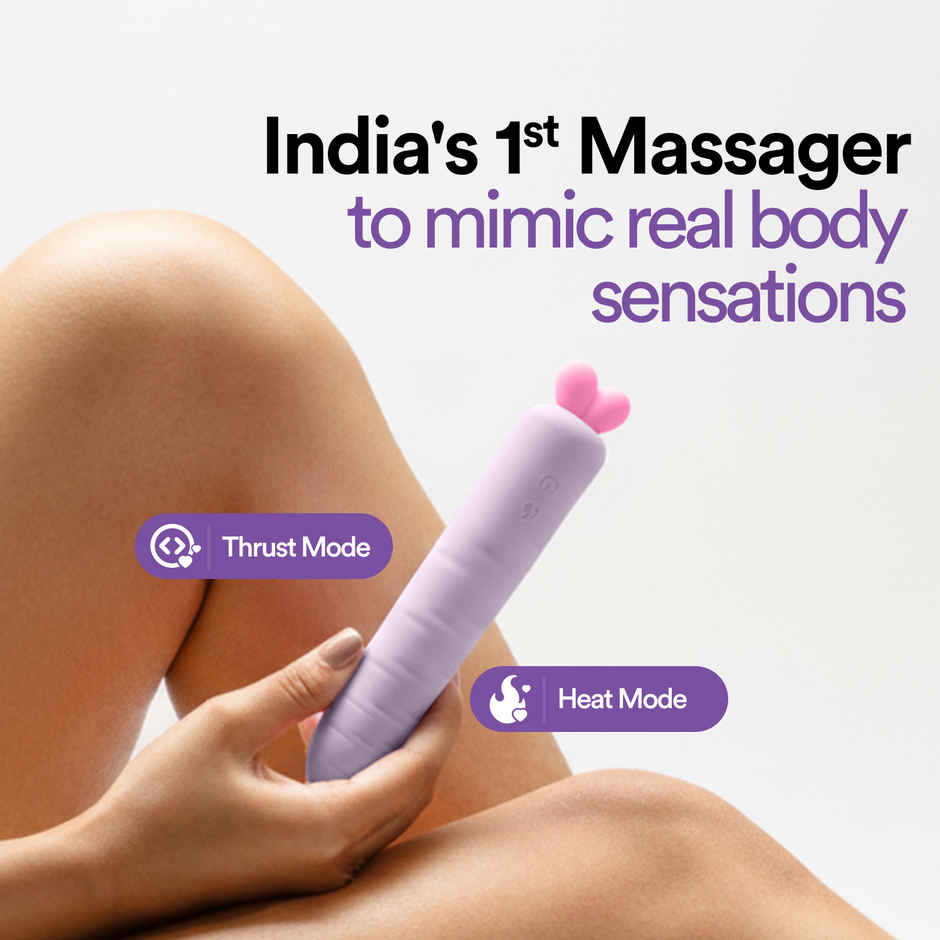 Bold Care Thrill Dual-sensation Massager | Heat + Thrust Mode | Humanlike 10 Patterns