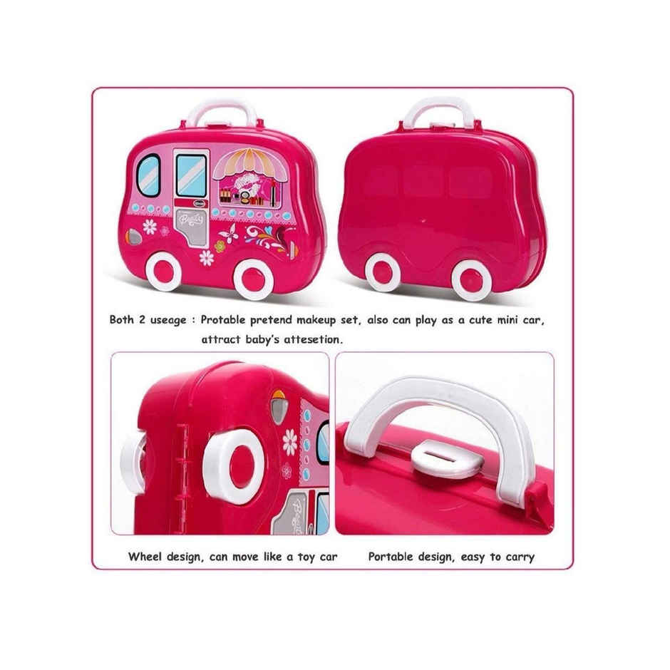 Toyshine Plastic Carry Along Beauty Set Toy with Briefcase and Accessories (Multicolour)