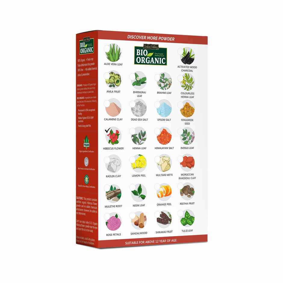 Bio Organic Natural Edible Hibiscus Powder by Indus Valley for DIY Face Pack & DIY Hair Mask