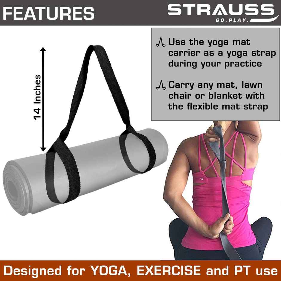Strauss Yoga Mat Strap (Black)