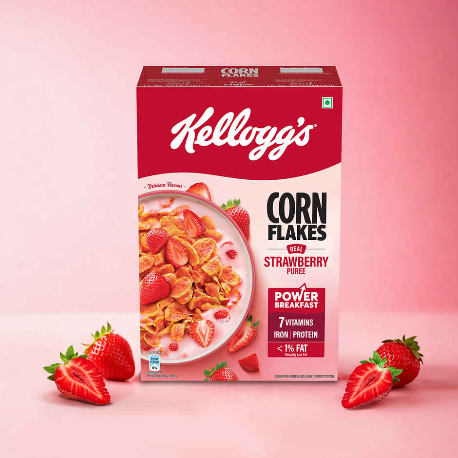 Kellogg's Corn Flakes Real Strawberry | Power Breakfast | 7 Vitamins