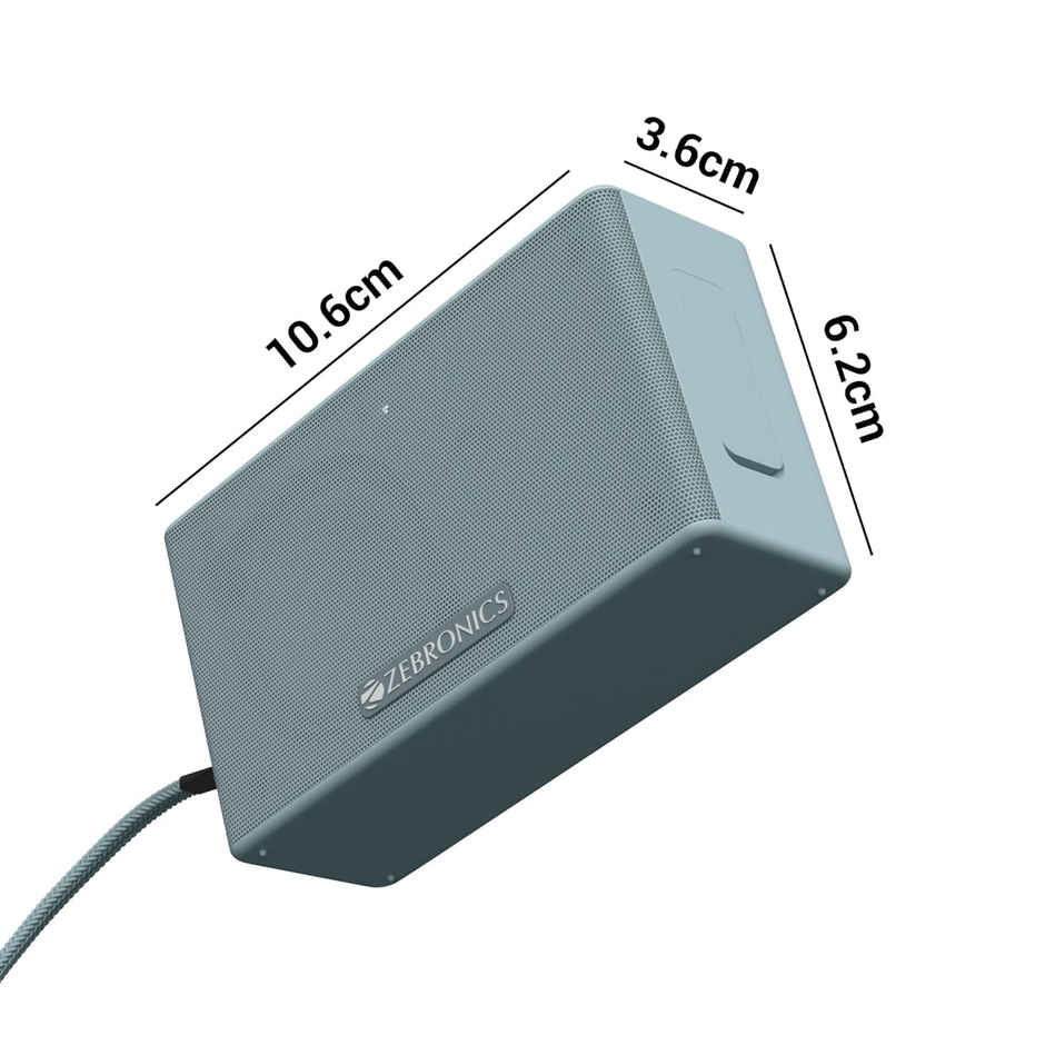 Zebronics Sonic Pod S | BT Speaker (BTv5.3) | 8W | Up To 12 Hr Backup | Passive Radiator | Blue