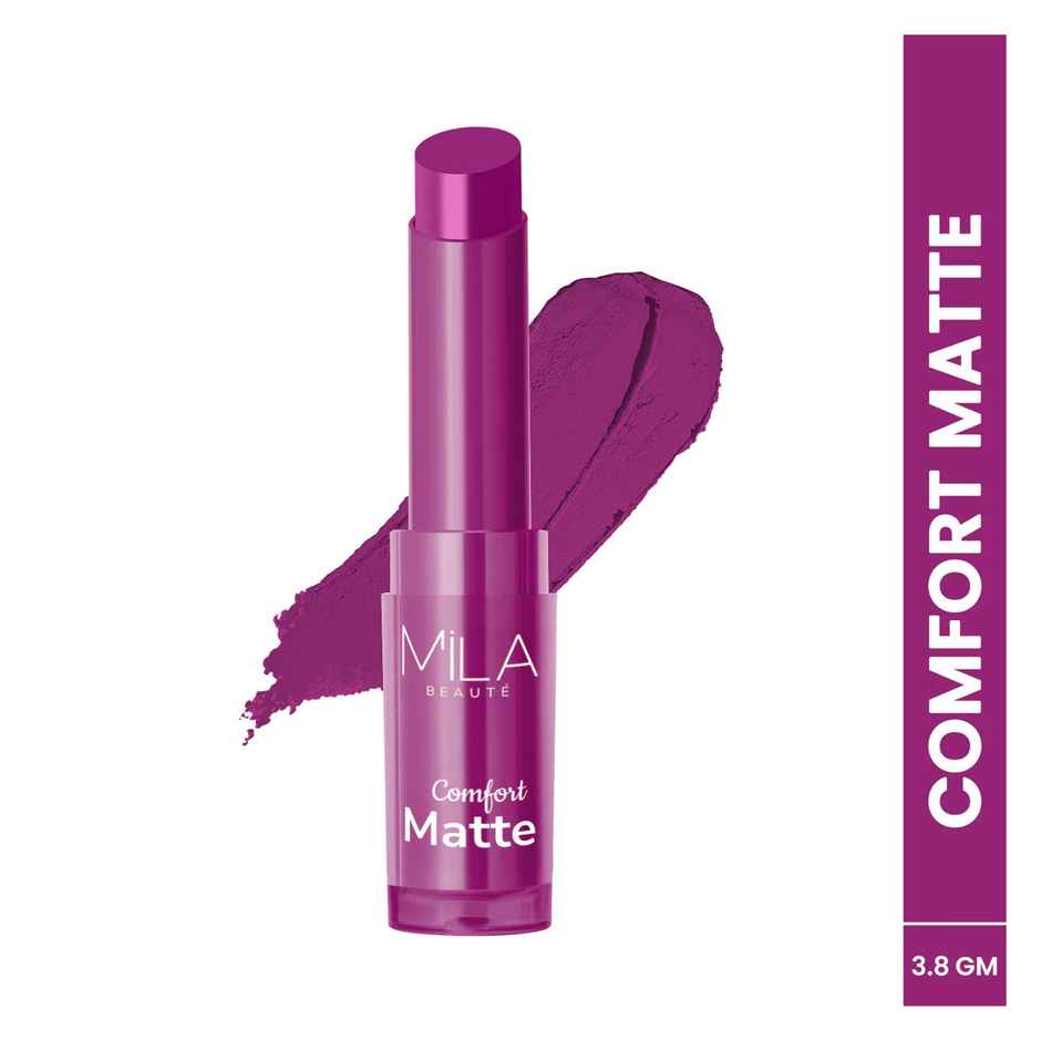 Mila Beaute Comfort Matte Lipstick | Pigmented & Long-Lasting | Bright Plum