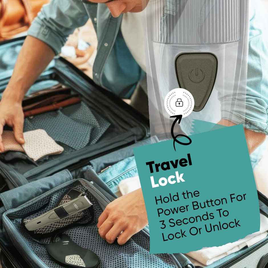 Vega P1 Battery Powered Beard Trimmer for Men, USB C Type, 160 mins Runtime 2 Beard Comb (VHTH-25)