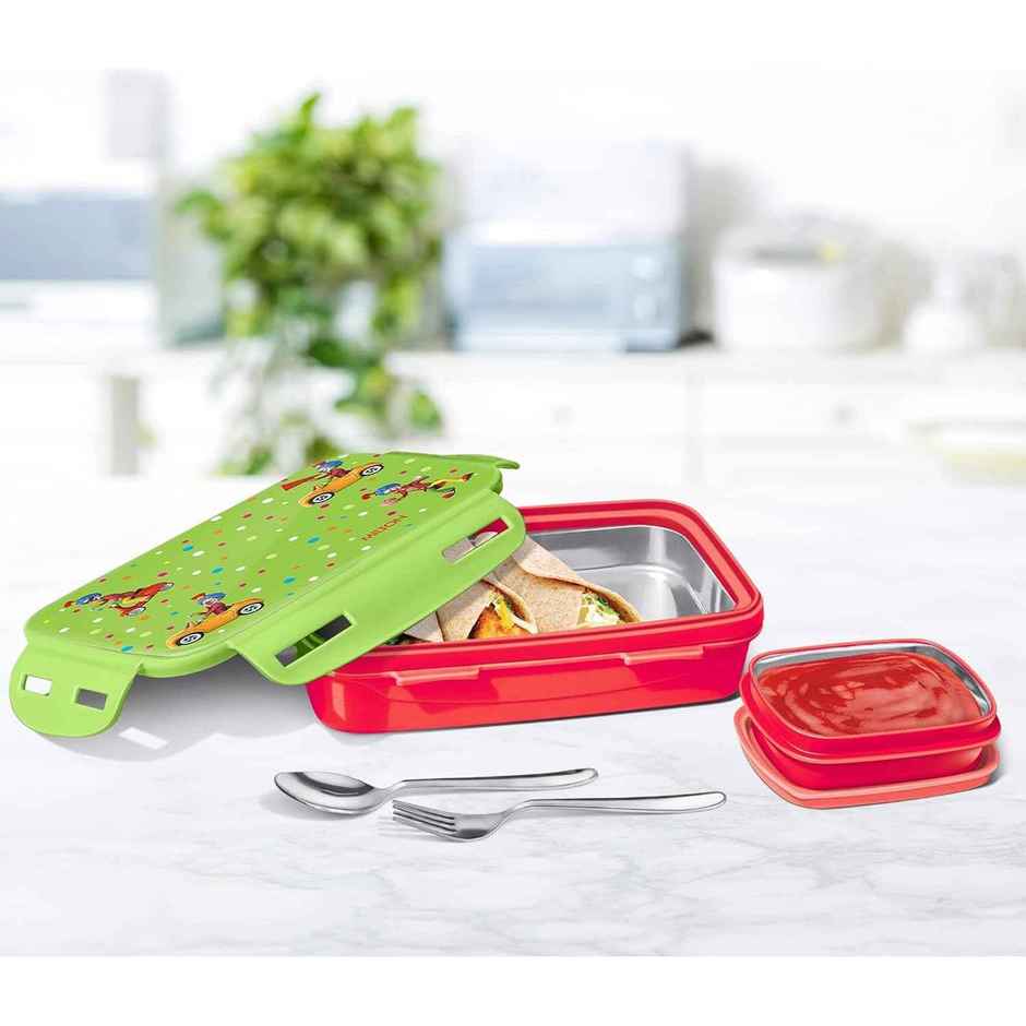 Milton Steely Deluxe Mini Inner Steel Kids Tiffin Box | Red