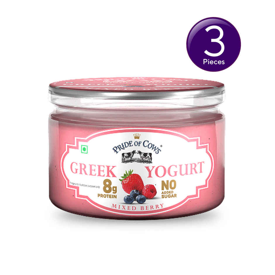 Pride of Cows Greek Yogurt | Mixed Berry | No Added Sugar Combo 