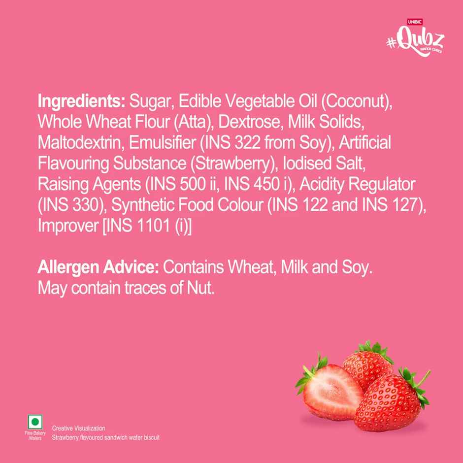 UNIBIC Wafer Strawberry Qubz