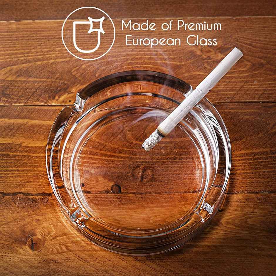 Capsicum Ash Tray Round Classic Transparent Crystal Glass