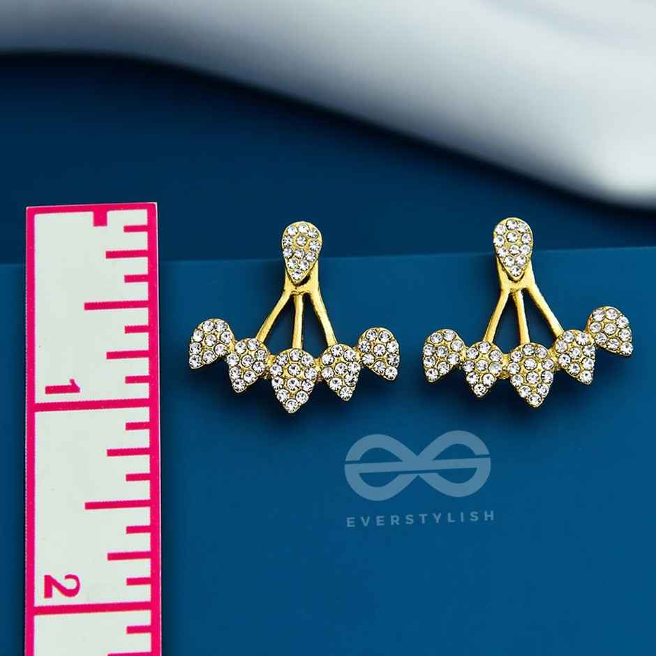 Everstylish The Arctic Shrub-Golden Rhinestones Ear Jackets