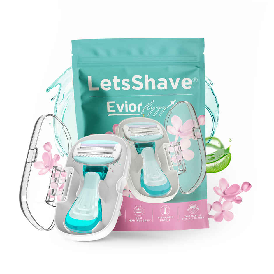 LetsShave Evior Flyyy Razor Set | World's First 6-Blade Compact Shaving Razor for Women